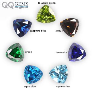 Multi Color Trillion Cut Cubic Zirconia Loose Gemstones Synthetic Machine Cut Trillion Shape CZ Stones 