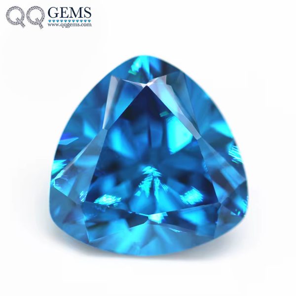 Multi Color Trillion Cut Cubic Zirconia Loose Gemstones Synthetic Machine Cut Trillion Shape CZ Stones  - Image 5
