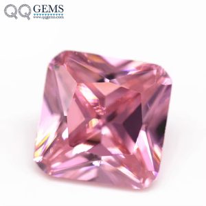 Pink square Cut Corner Octagon Shape Cubic Zirconia Loose Gemstones Synthetic Princess Cut