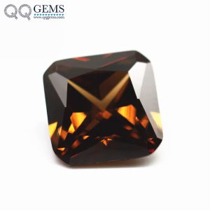 Coffee Color Cubic Zirconia Synthetic Princess Cut square Corner Shape CZ Stones 