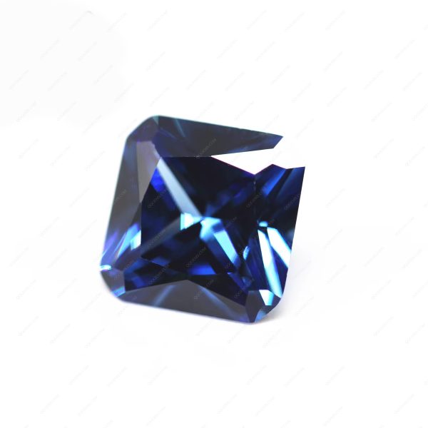 Sapphire Blue Cubic Zirconia Loose Gemstones Synthetic Diamond Cut square Corner Shape CZ Stone - Image 3