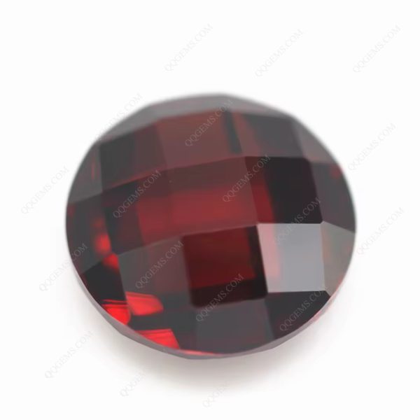 Round Shape Double Checker Board Cut Garnet/dark Garnet Cubic Zirconia Loose Gems - Image 4