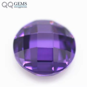 Violet/dark Violet 5A Cubic Zirconia Loose Gems Synthetic Round Shape Grid Cut CZ Stones
