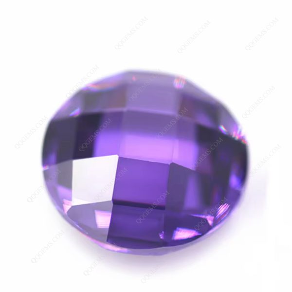 Violet/dark Violet 5A Cubic Zirconia Loose Gems Synthetic Round Shape Grid Cut CZ Stones - Image 5
