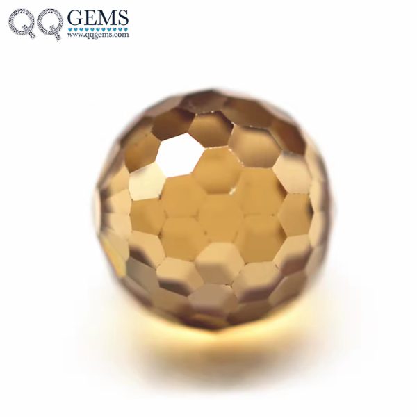 Champagne/D-champagne Cubic Zirconia Loose Gems Synthetic Faceted Ball Beads CZ Stones