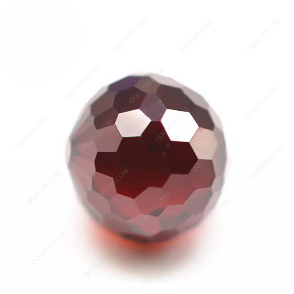 Garnet/D-garnet Cubic Zirconia Beads Gems Synthetic Faceted Ball CZ Stones Drill Hole for Bracelets - Image 4