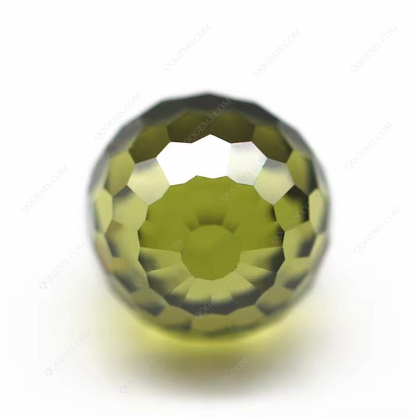 Peridot/D-peridot Cubic Zirconia Beads Gems Synthetic Sphere Shape Faceted Ball Beads CZ Stones - Image 2