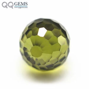 Peridot/D-peridot Cubic Zirconia Beads Gems Synthetic Sphere Shape Faceted Ball Beads CZ Stones