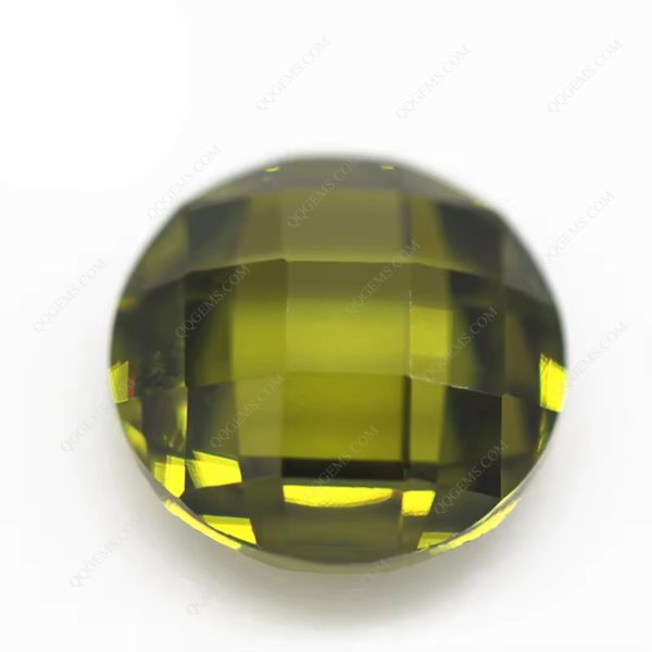 Peridot/dark Peridot Cubic Zirconia Loose Gems Synthetic Round Grid Cut CZ Stones - Image 4