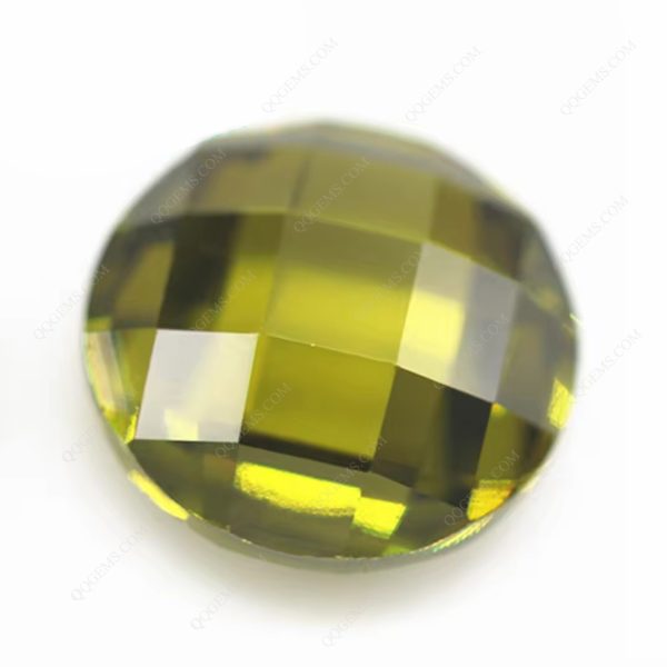 Peridot/dark Peridot Cubic Zirconia Loose Gems Synthetic Round Grid Cut CZ Stones - Image 5
