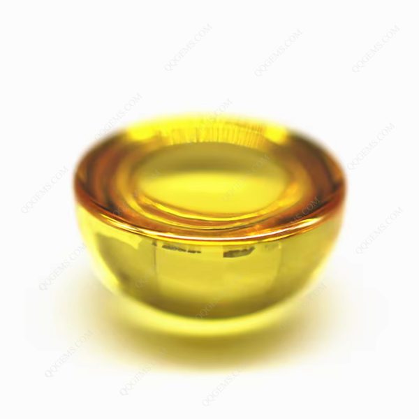Cabochon Cut Golden Yellow Cubic Zirconia Loose Gemstones Synthetic Round Cabochon Cut CZ Stones - Image 2