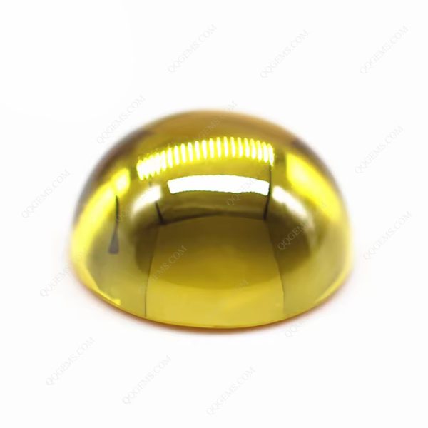Cabochon Cut Golden Yellow Cubic Zirconia Loose Gemstones Synthetic Round Cabochon Cut CZ Stones - Image 5