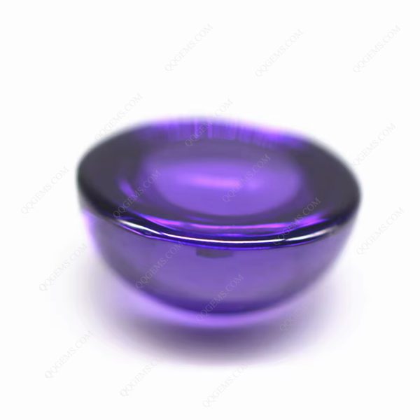 Violet/dark Violet Cubic Zirconia Loose Gems Synthetic Round Cabochon Cut CZ Stones - Image 2