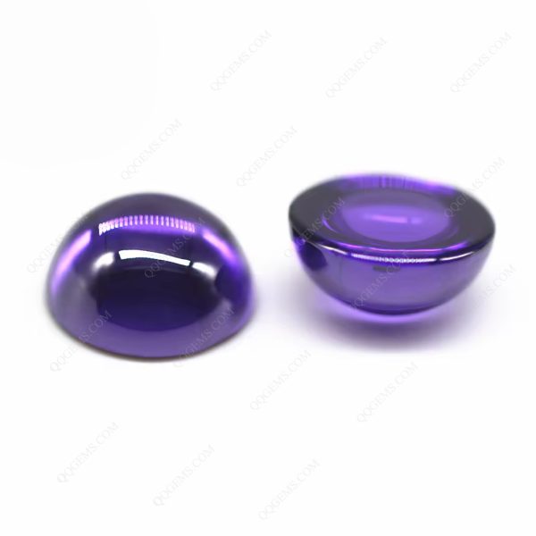 Violet/dark Violet Cubic Zirconia Loose Gems Synthetic Round Cabochon Cut CZ Stones - Image 3