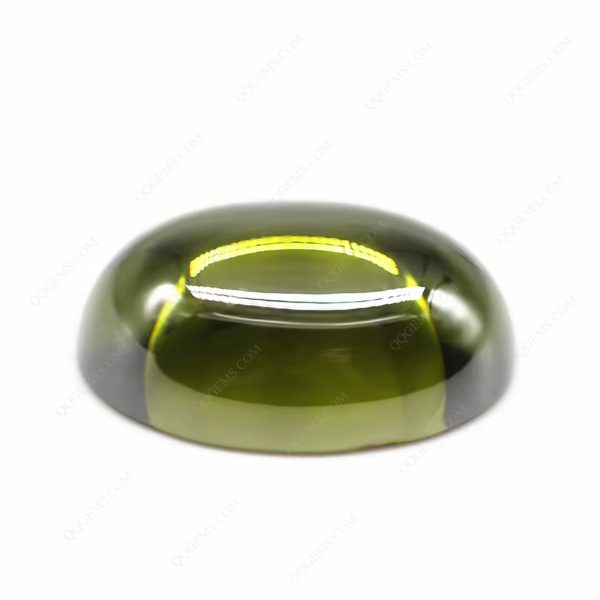 Oval Flat Back Cabochon Cut Peridot/D-peridot Cubic Zirconia Loose Gemstones - Image 2