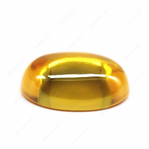 Golden Yellow Cubic Zirconia Loose Gemstones Synthetic Oval Cabochon Cut CZ Stones - Image 5
