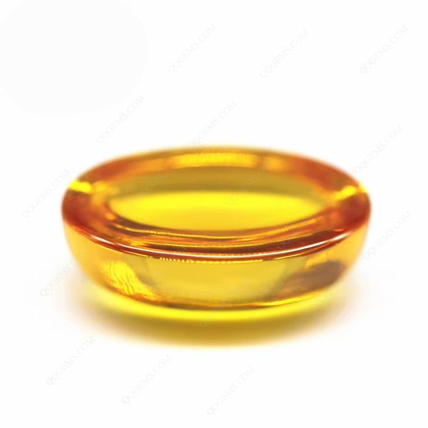 Golden Yellow Cubic Zirconia Loose Gemstones Synthetic Oval Cabochon Cut CZ Stones - Image 3