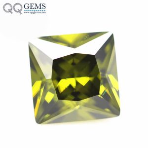 Peridot/dark Peridot square Princess Cut Cubic Zirconia Loose Gemstones Synthetic square Shape CZ Stones