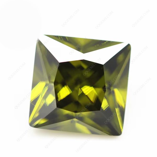 Peridot/dark Peridot square Princess Cut Cubic Zirconia Loose Gemstones Synthetic square Shape CZ Stones - Image 4