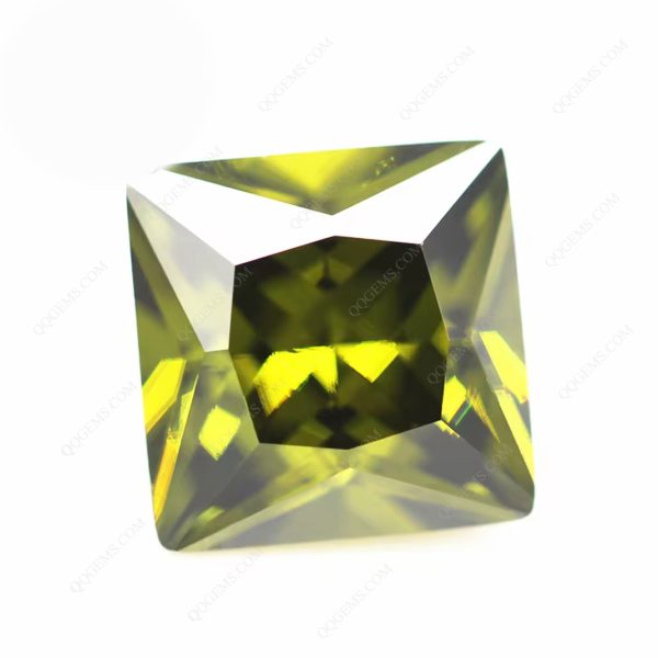 Peridot/dark Peridot square Princess Cut Cubic Zirconia Loose Gemstones Synthetic square Shape CZ Stones - Image 2