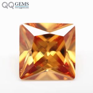 Champagne/dark champagne Princess Cut Cubic Zirconia Loose Gemstones