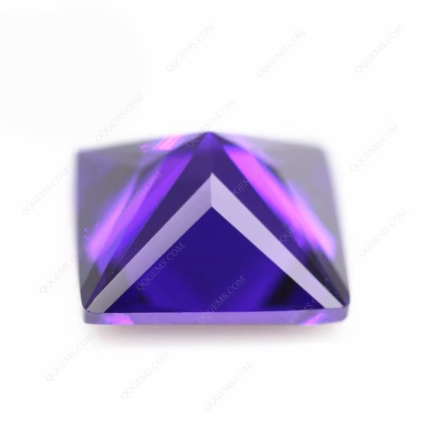 Violet/dark Violet square Shape Princess Cut Cubic Zirconia Loose Gemstones - Image 2