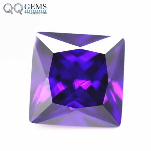 Violet/dark Violet square Shape Princess Cut Cubic Zirconia Loose Gemstones