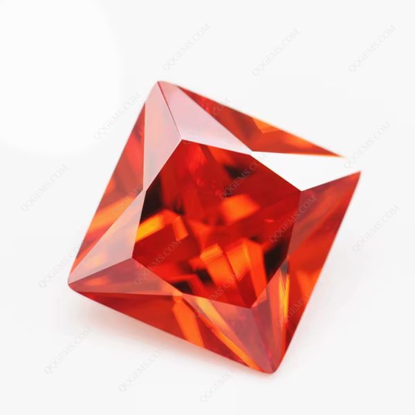 Orange/orange Red Cubic Zirconia Loose Gemstones Synthetic square Shape CZ Stones - Image 2