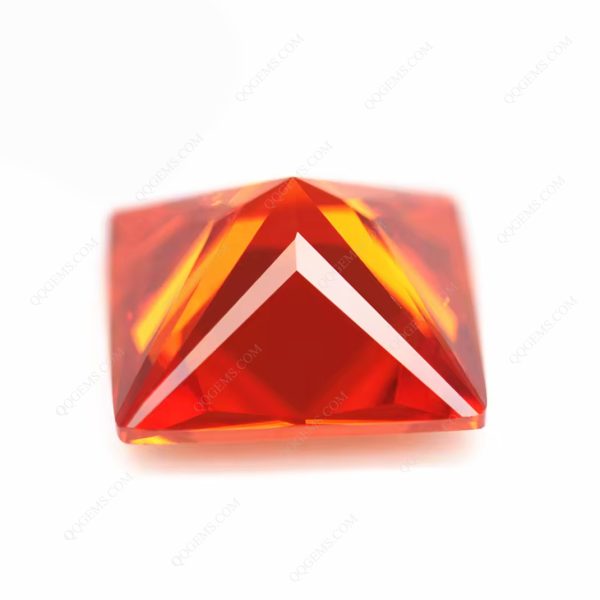 Orange/orange Red Cubic Zirconia Loose Gemstones Synthetic square Shape CZ Stones - Image 4