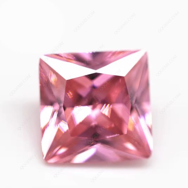 pink Color Cubic Zirconia Loose Gemstones Synthetic square Cut CZ Stones - Image 2