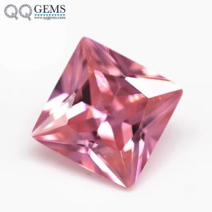 pink Color Cubic Zirconia Loose Gemstones Synthetic square Cut CZ Stones