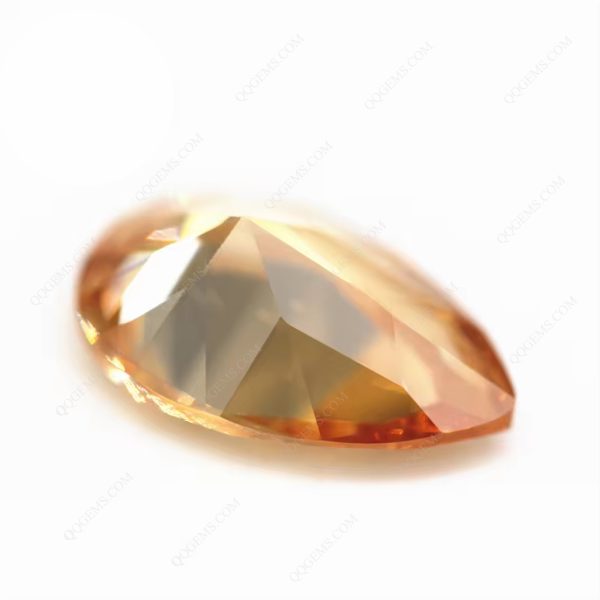 Pear Double Checker Board Cut Cubic Zirconia Loose Gems Synthetic Grid Cut Pear Shape CZ Stones - Image 2