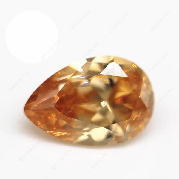 Pear Double Checker Board Cut Cubic Zirconia Loose Gems Synthetic Grid Cut Pear Shape CZ Stones - Image 3