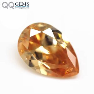 Pear Double Checker Board Cut Cubic Zirconia Loose Gems Synthetic Grid Cut Pear Shape CZ Stones