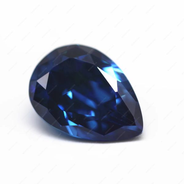 L-sapphire Blue/sapphire Blue Cubic Zirconia Loose Gems Synthetic Faceted Cut Pear Shape CZ Stones - Image 2