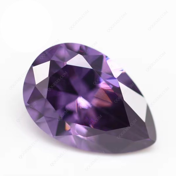Amethyst/D-amethyst Cubic Zirconia Loose Gemstones Synthetic Faceted Cut Pear Shape CZ Stones - Image 2