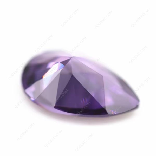Amethyst/D-amethyst Cubic Zirconia Loose Gemstones Synthetic Faceted Cut Pear Shape CZ Stones - Image 4