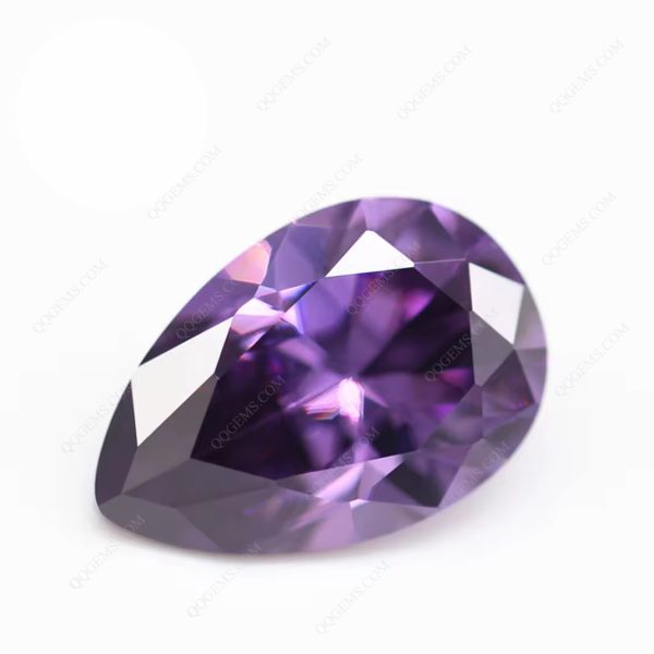 Amethyst/D-amethyst Cubic Zirconia Loose Gemstones Synthetic Faceted Cut Pear Shape CZ Stones - Image 5
