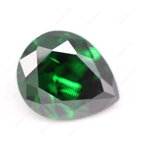 L-green/emerald Green Cubic Zirconia Loose Gemstones Synthetic Faceted Cut Pear Shape CZ Stones - Image 5