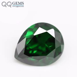 L-green/emerald Green Cubic Zirconia Loose Gemstones Synthetic Faceted Cut Pear Shape CZ Stones