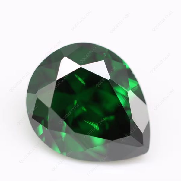 L-green/emerald Green Cubic Zirconia Loose Gemstones Synthetic Faceted Cut Pear Shape CZ Stones - Image 2