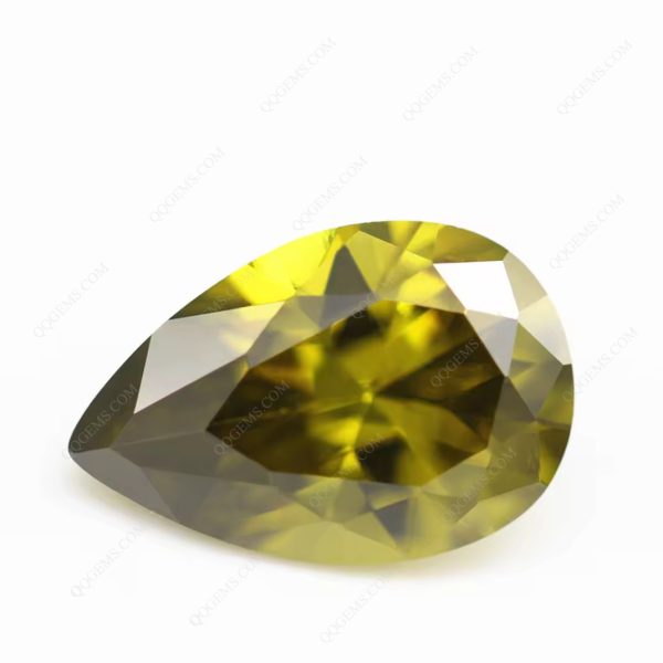 Peridot/dark Peridot Cubic Zirconia Loose Gemstones Synthetic Faceted Cut Pear Shape CZ Stones - Image 5