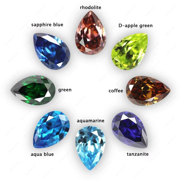 5A Grade 3*5mm-10*14mm Pear Machine Cut Aqua Blue/blue Topaz Color Cubic Zirconia Loose Gemstone Synthetic Pear Shape CZ Stones - Image 7