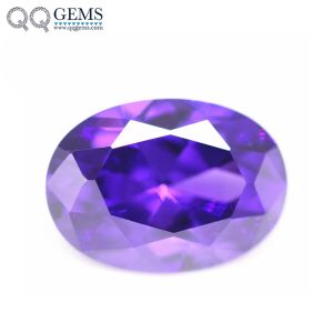 Violet/dark Violet Cubic Zirconia Loose Gemstones Synthetic Oval Shape Diamond Cut CZ Stones