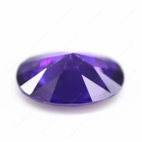 Violet/dark Violet Cubic Zirconia Loose Gemstones Synthetic Oval Shape Diamond Cut CZ Stones - Image 5