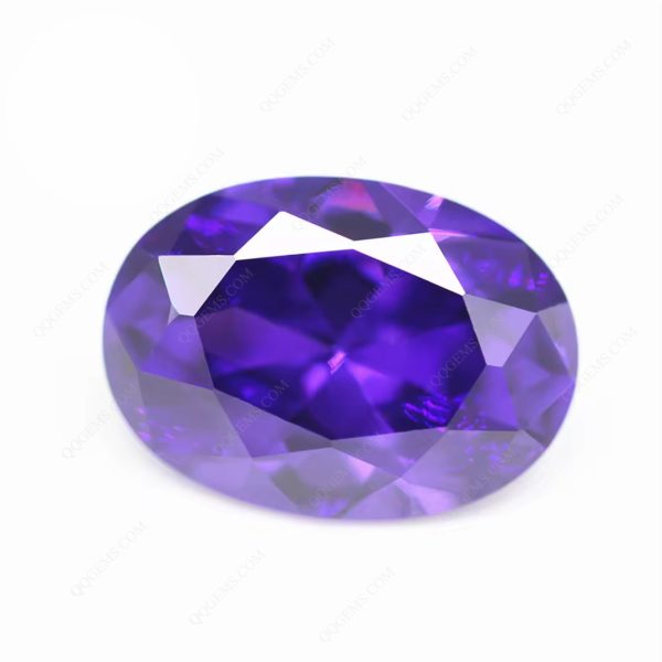 Violet/dark Violet Cubic Zirconia Loose Gemstones Synthetic Oval Shape Diamond Cut CZ Stones - Image 2