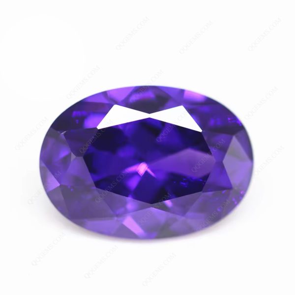 Violet/dark Violet Cubic Zirconia Loose Gemstones Synthetic Oval Shape Diamond Cut CZ Stones - Image 3