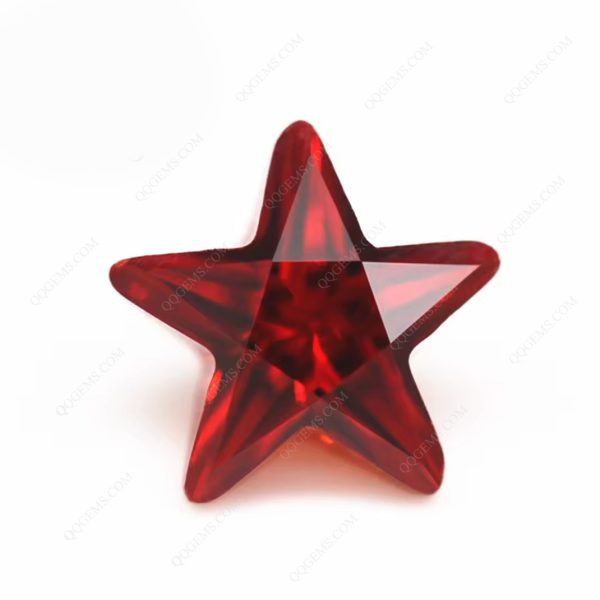 Garnet/D-garnet Star Shape Cutting Cubic Zirconia Loose Gemstone Synthetic Five Pointed Star Shape - Image 3