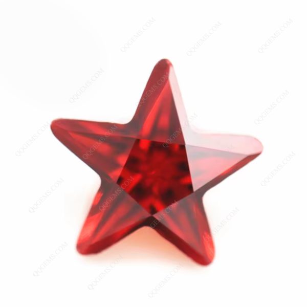 Garnet/D-garnet Star Shape Cutting Cubic Zirconia Loose Gemstone Synthetic Five Pointed Star Shape - Image 2