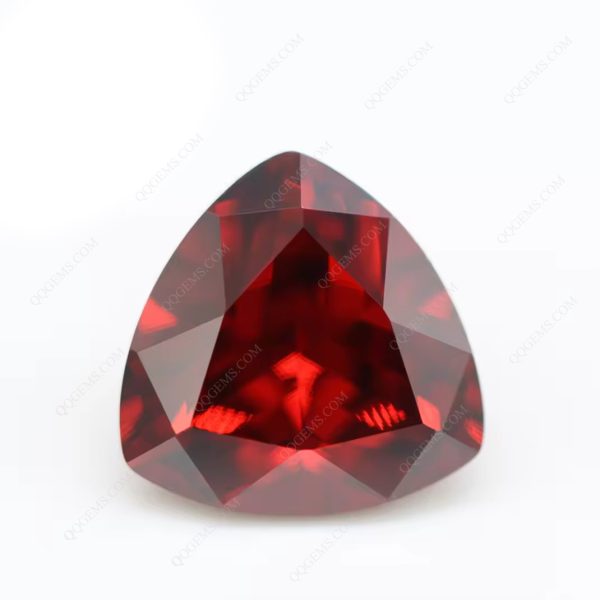Garnet/dark Garnet Trillion Cut Cubic Zirconia Loose Gemstone Synthetic Machine Cut - Image 6